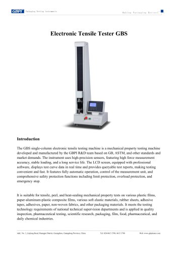 GBS Electronic Tensile Tester (20251226)