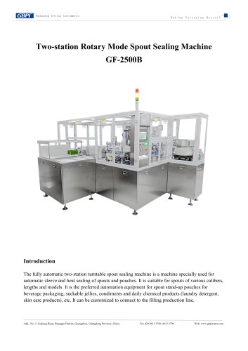 GF-2500B Two-station Rotary Mode Spout Sealing Machine (20250604)