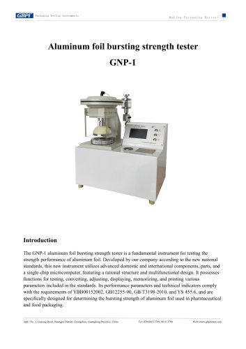 GNP-1 Aluminum foil bursting strength tester  (20260402)