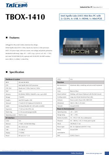 TAICENN/Box computer/TBOX-1410