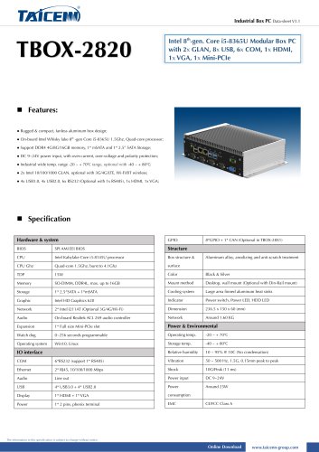 TAICENN/Box computer/TBOX-2820