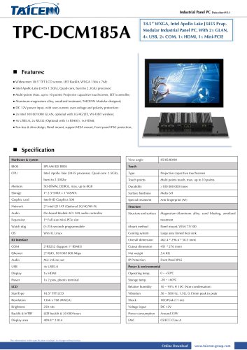 TAICENN/Panel PC/TPC-DCM185A