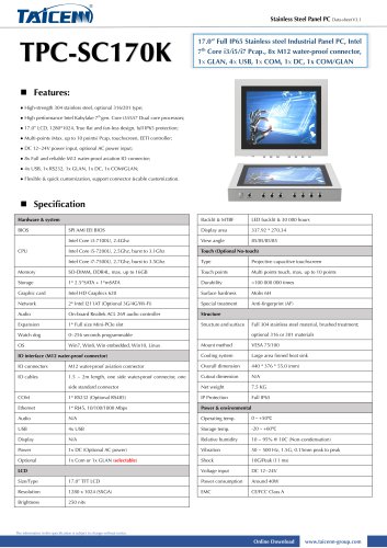 TAICENN/Panel PC/TPC-SC170K