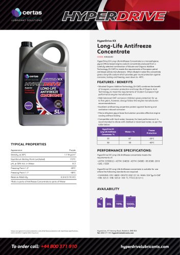 Long-Life Antifreeze Concentrate