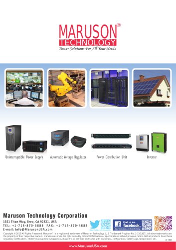 Maruson Catalog (120V UPS/AVR/Inverter)