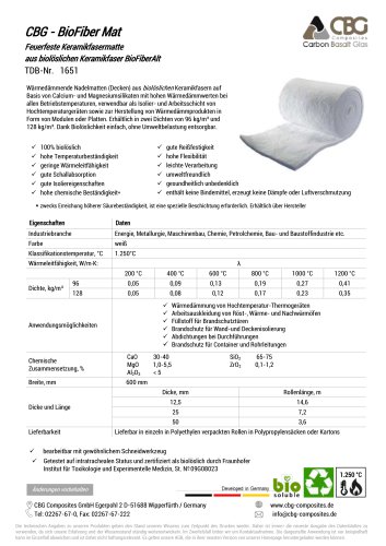 CBG- BioFiber Mat Brochure de