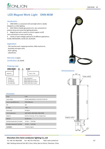 ONN-M3M flexible arm light with magnet