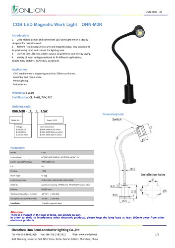 ONN-M3R flexible arm light with magnetic base