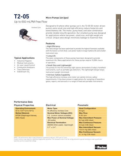 T2-05 - MINIATURE DIAPHRAGM PUMP