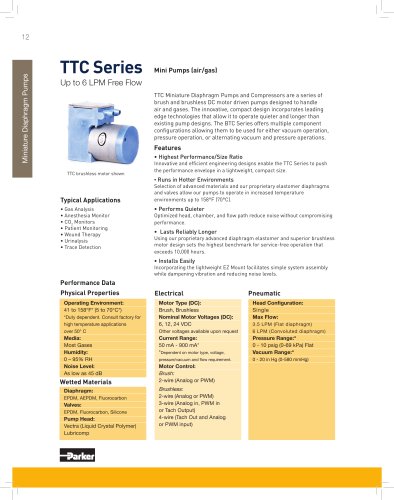 TTC SERIES MINIATURE DIAPHRAGM PUMPS (UP TO 6 LPM)