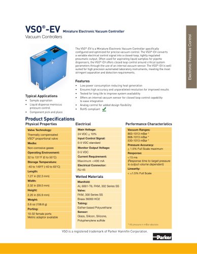 VSO®-EV Miniature Electronic Vacuum Controller