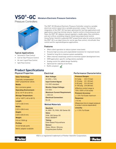 VSO®-GC Miniature Electronic Pressure Controllers