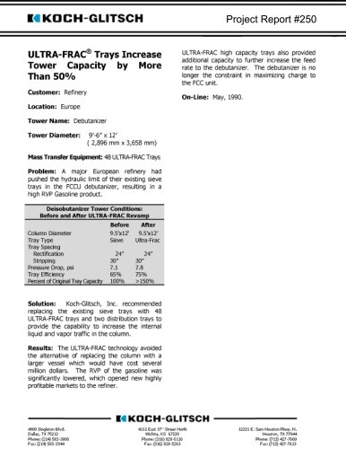 ULTRA-FRAC&reg; Trays - Project Report