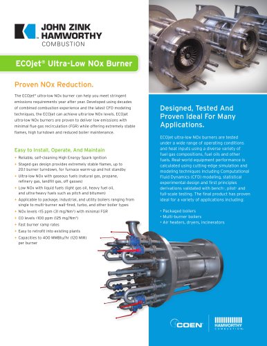 ECOjet Ultra-Low N0x Burner