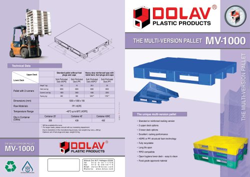 Pallets type MV-1000