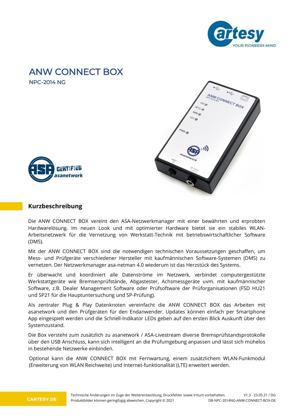 ANW CONNECT BOX NPC-2014 NG  - Cartesy GmbH