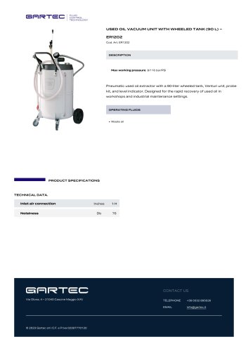 USED OIL VACUUM UNIT WITH WHEELED TANK (90 L) ER1202