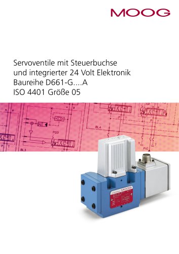 Servoventile mit Steuerbuchse und integrierter 24 Volt Elektronik. Baureihe D661-G...A. ISO 4401 Größe 05