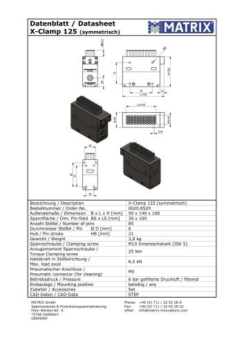 X-CLAMP 125 Datasheet