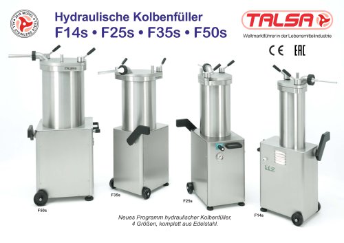 Hydraulische Kolbenfüller F14s • F25s • F35s • F50s