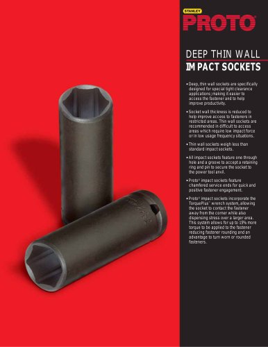 Proto® Deep Thin Wall Impact Sockets