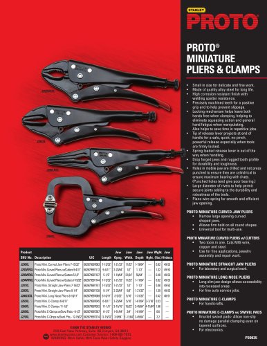 Proto® Minature Pliers & Clamps