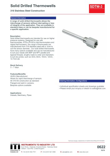 Solid Drilled Thermowells