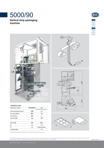 5000/90 vertical strip packing machine