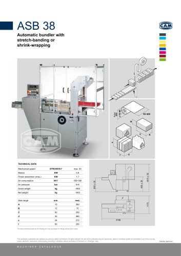 ASB38 automatic bundler with stretch-banding or shrink wrapping