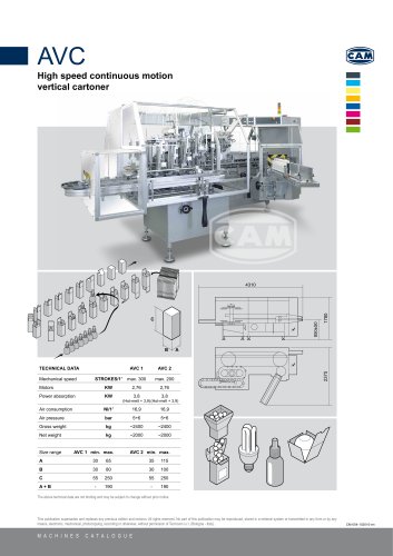 AVC continuous motion vertical cartoner