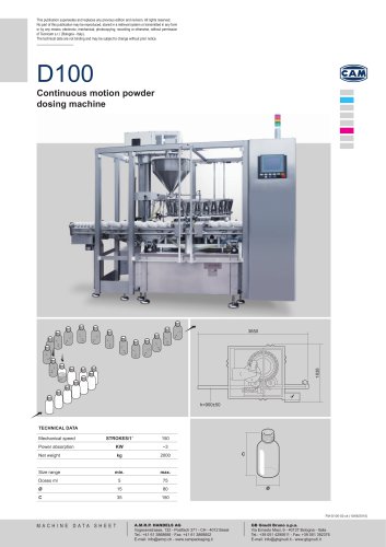 D100 | Continuous motion powder dosing machine