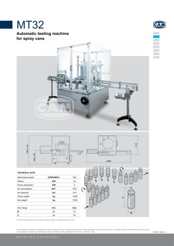 MT32 automatic testing machine for spray cans