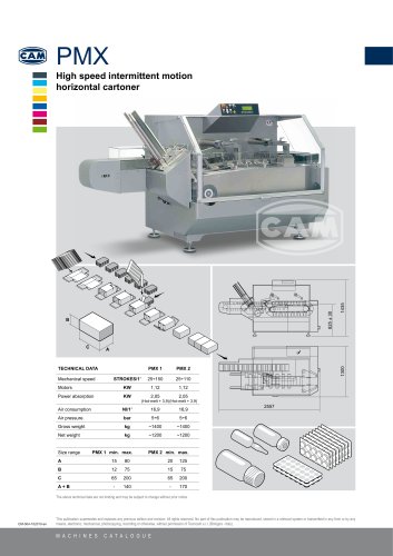 PMX intermittent motion horizontal cartoner