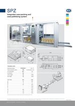 SPZ integrated case packing and case palletizing system