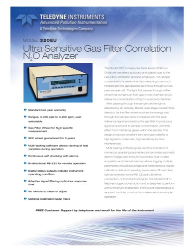 Ultra Sensitive Gas Filter Correlation N2O Analyzer 