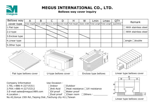 Flat protective bellows