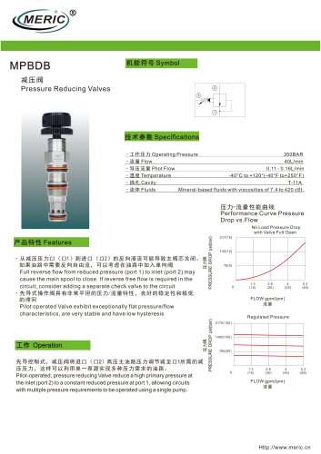 Cartridge pressure relief valve MPBDB series