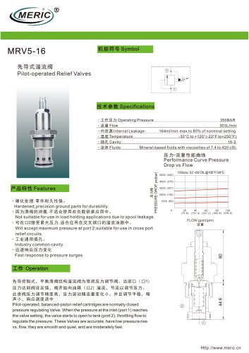 Cartridge relief valve MRV5-16