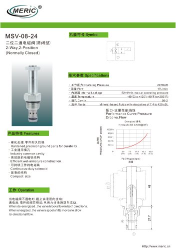 Spool hydraulic directional control valve MSV-08-24