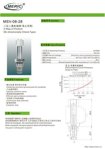 Spool hydraulic directional control valve MSV-08-28