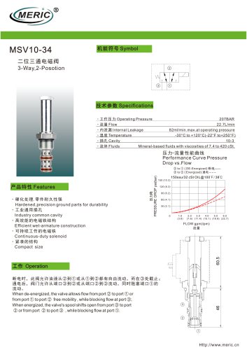 Spool hydraulic directional control valve MSV10-34