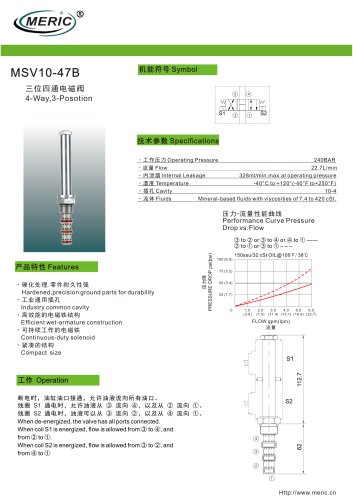 Spool hydraulic directional control valve MSV10-47B