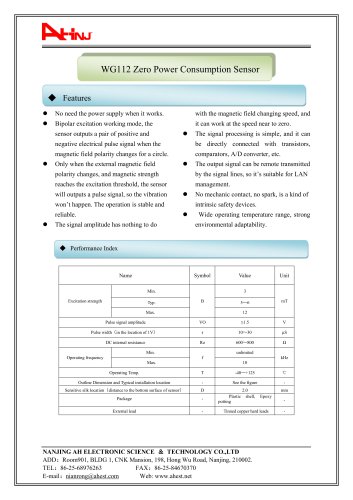 Zero power consumption sensor WG112