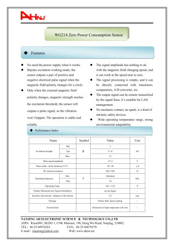 Zero Power Consumption Sensor WG214