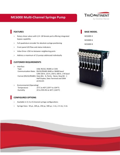 MC6000 Multi-Channel Syringe Pump