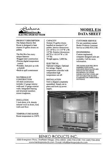 Electric Drum Heater Model E16