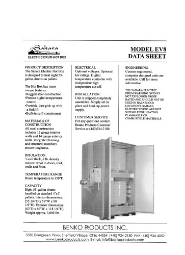 Electric Drum Heater Model EV8