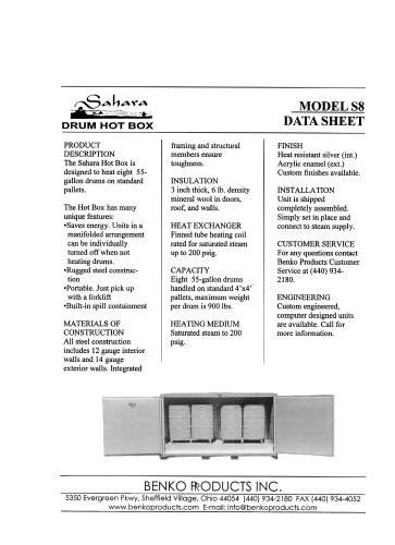 Steam Drum Heater Model S8