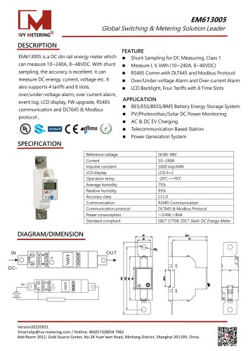 IVY DC Energy Meter EM613005