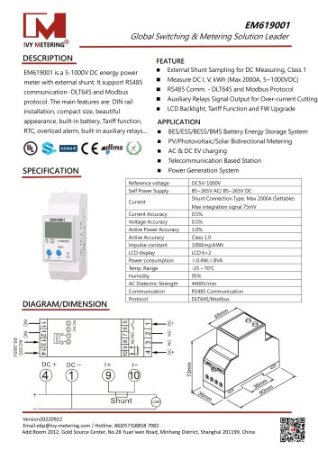 IVY DC Energy Meter EM619001